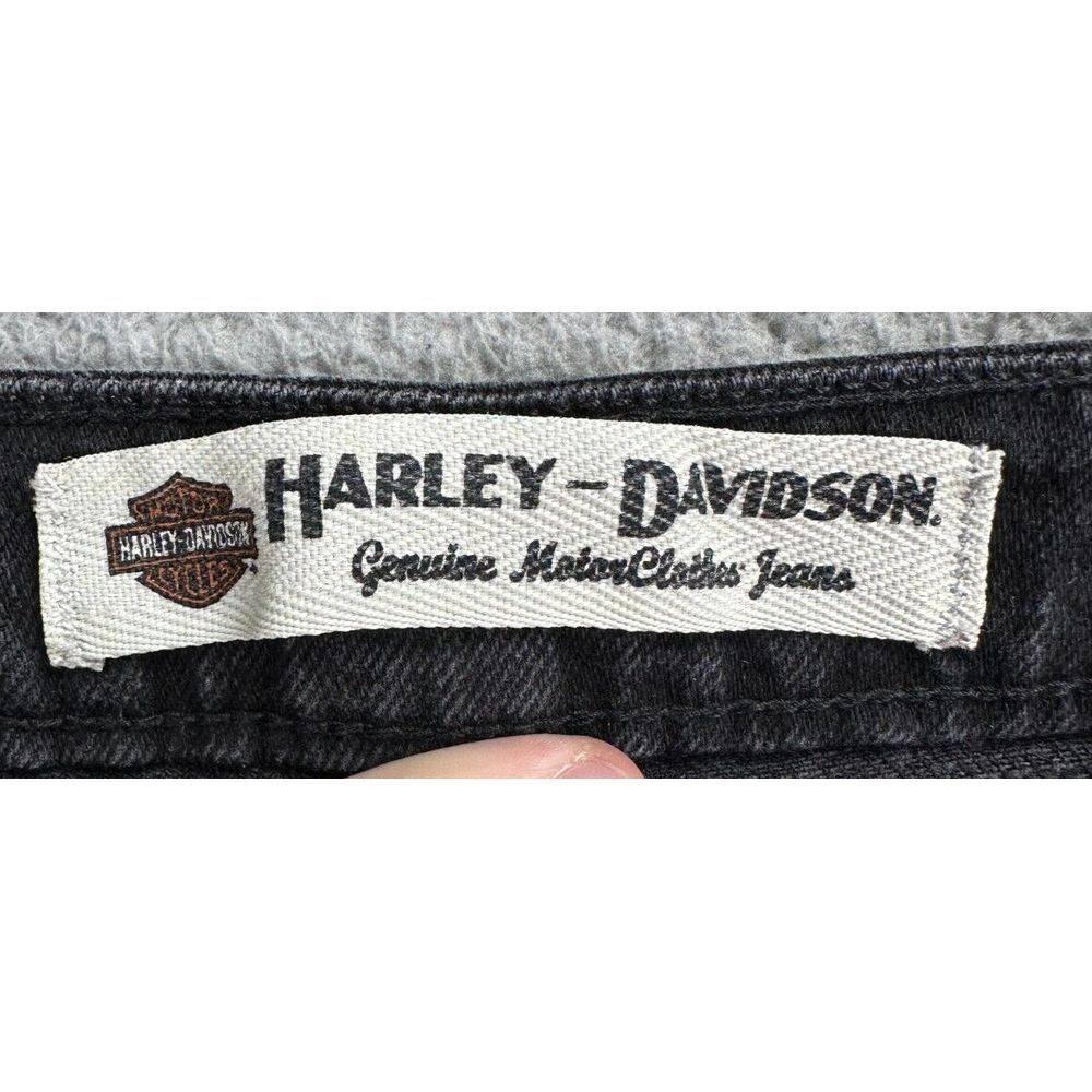 Harley Davidson Bootcut Jeans Women 10 Black Genuine Motorclothes Denim Mid Rise - Picture 3 of 9